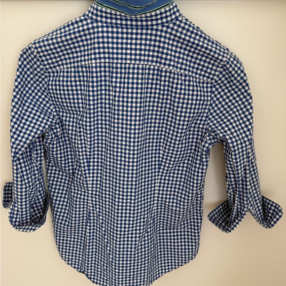 Ralph Lauren Blue & White Gingham 3/4 Sleeve Button-Down Shirt - Picture 2 of 8